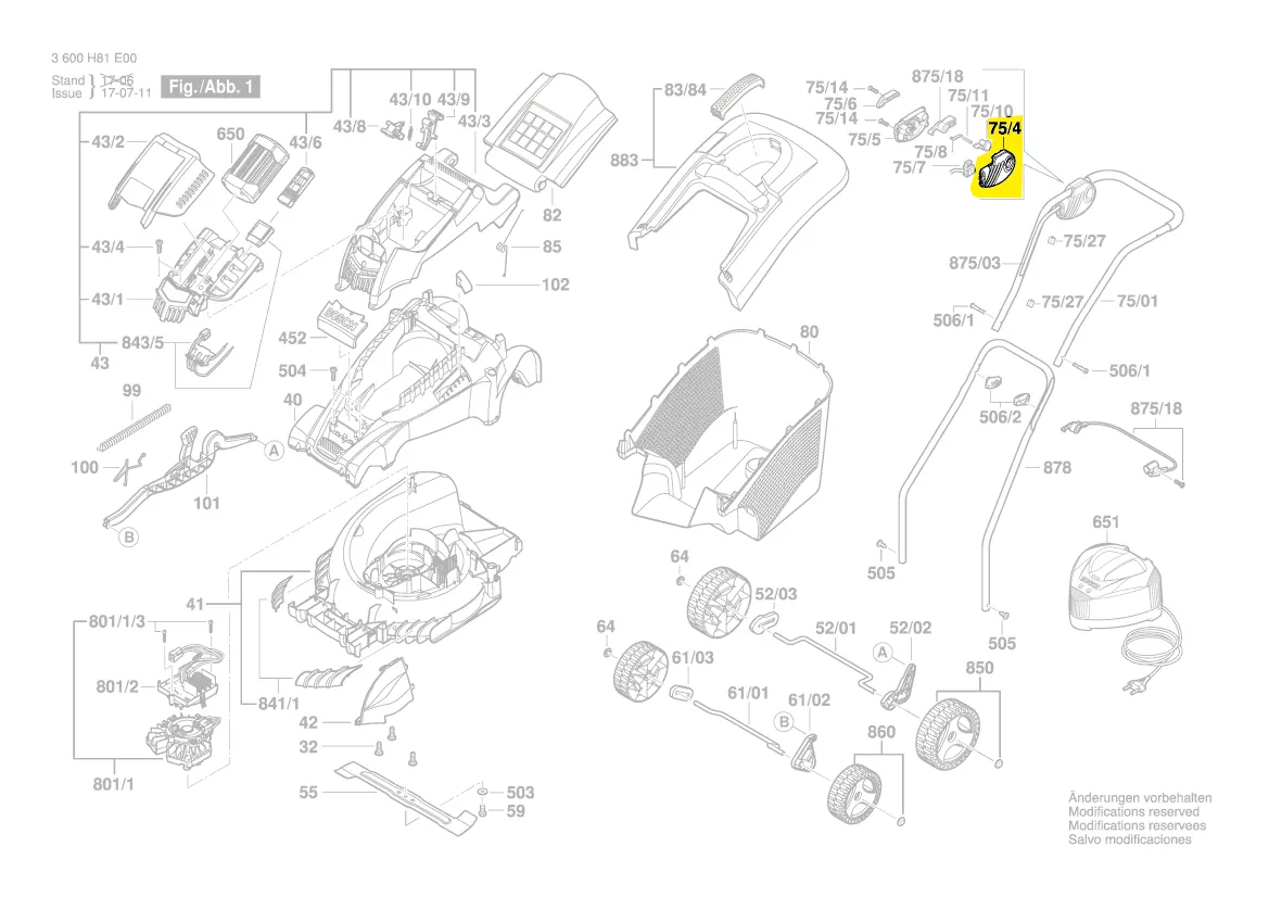 Boitier interrupteur réf. F 016 L66 619 BOSCH